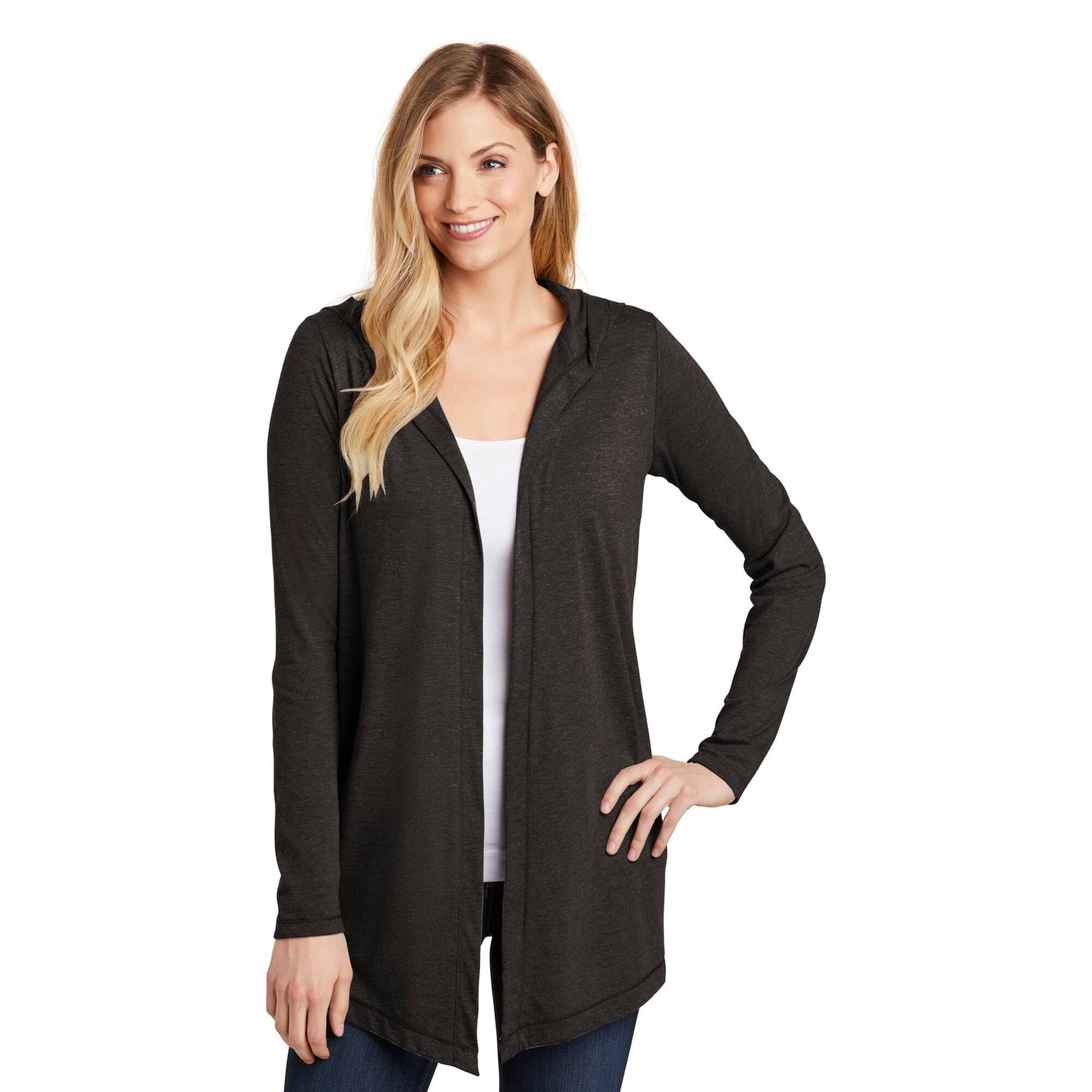 District® Women's Perfect Tri-blend Hooded Cardigan